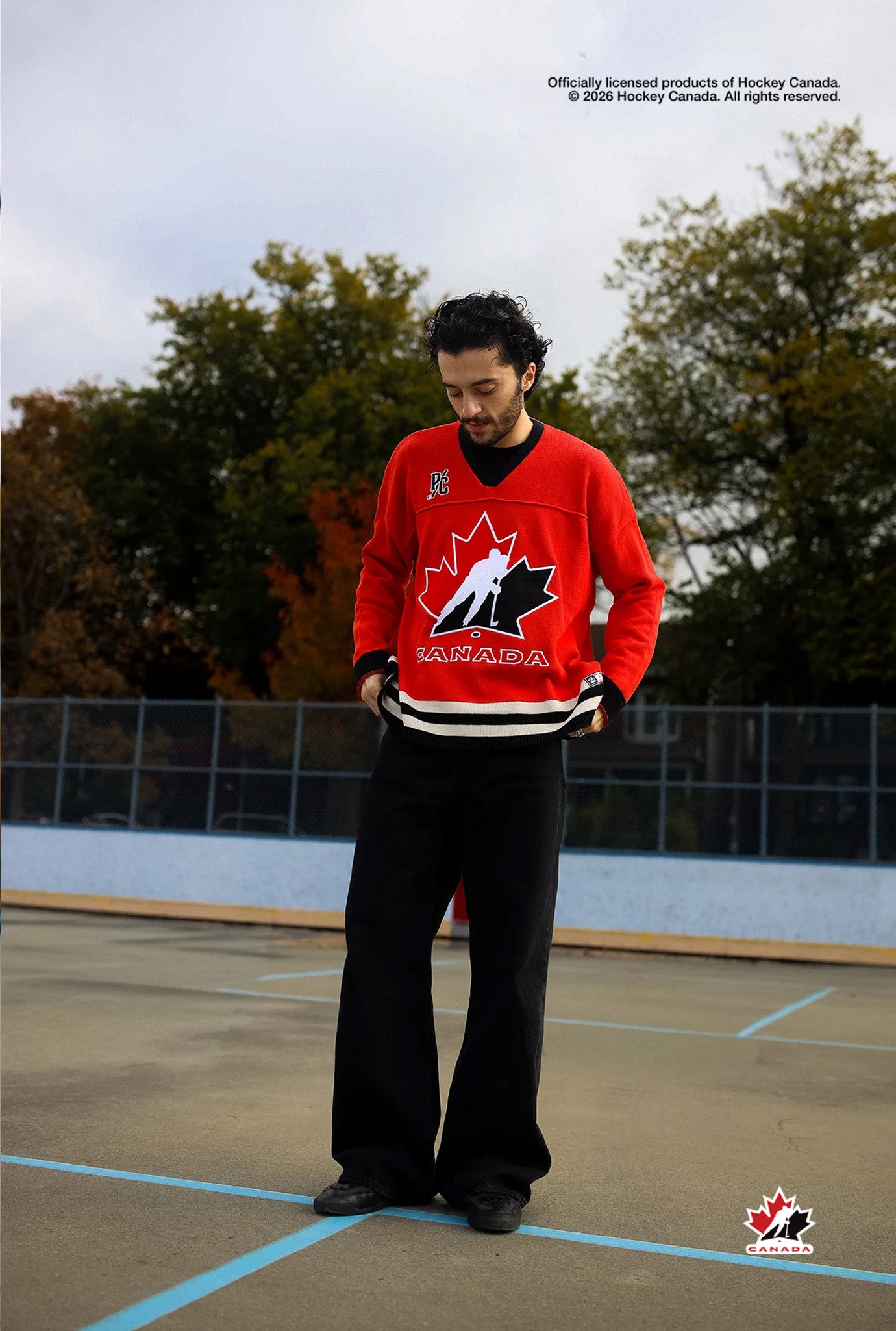 Suéter de punto de Hockey Canadá - Roja