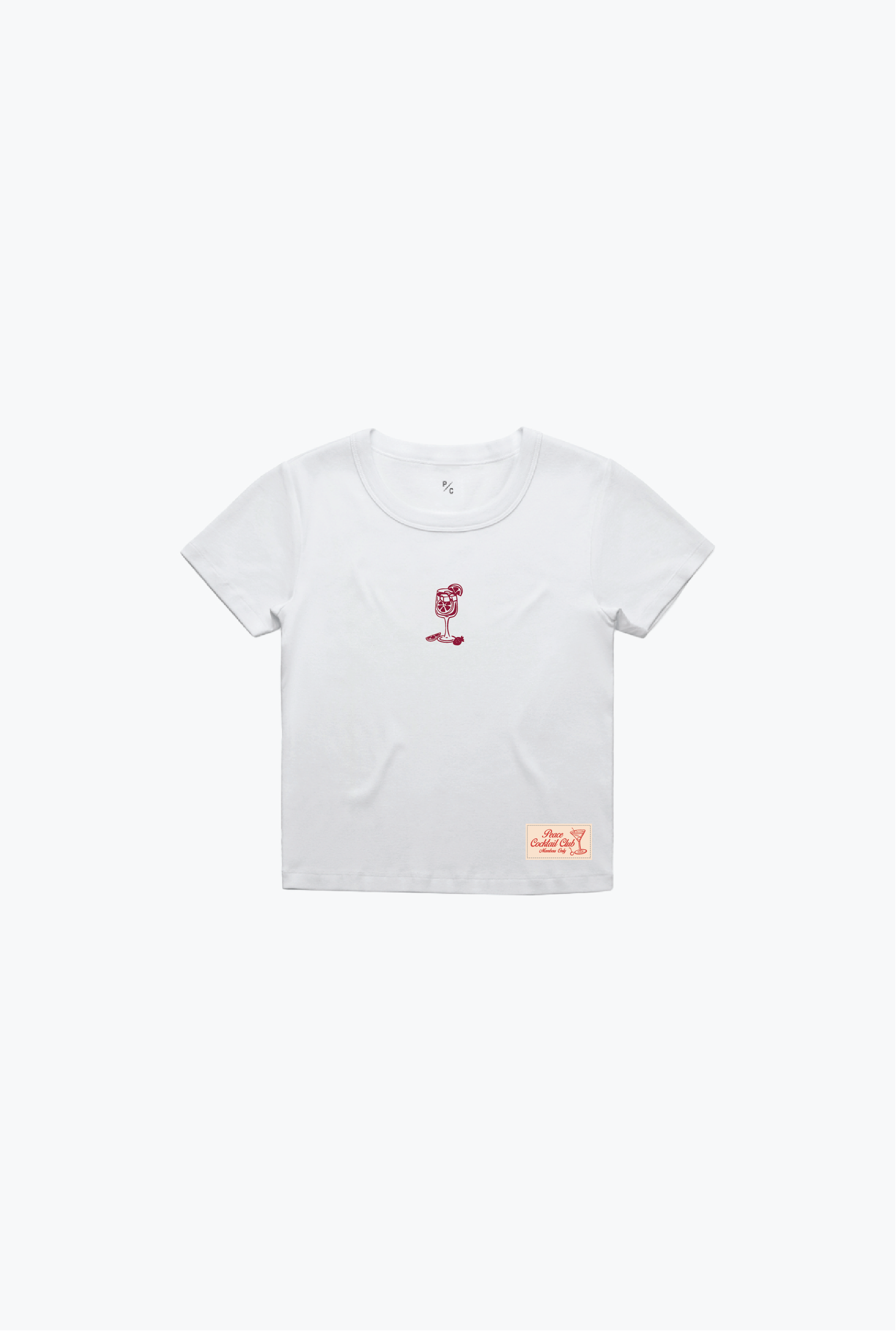Sangria Club Baby Tee - White