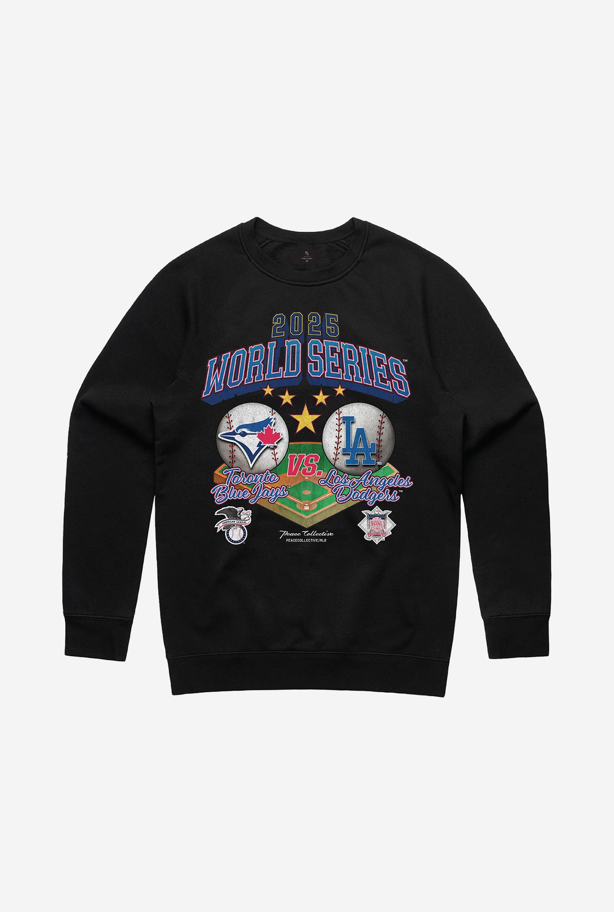 World Series 2025: Toronto Blue Jays vs LA Dodgers Crewneck - Black