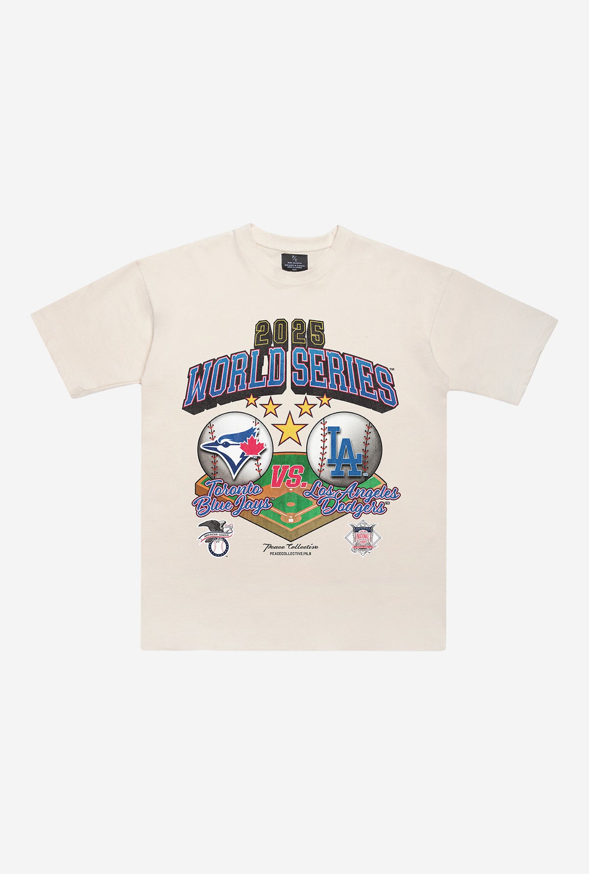 World Series 2025: Toronto Blue Jays vs LA Dodgers Heavyweight T-Shirt - Ivory