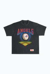Los Angeles Angels Field Heavyweight Garment Dyed T-Shirt - Black