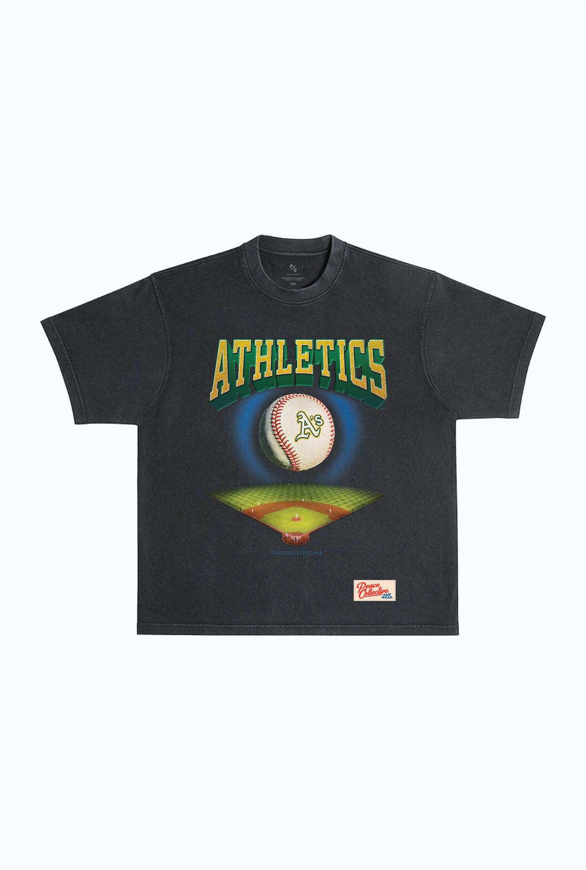 Oakland Athletics Field Heavyweight Garment Dyed T-Shirt - Black