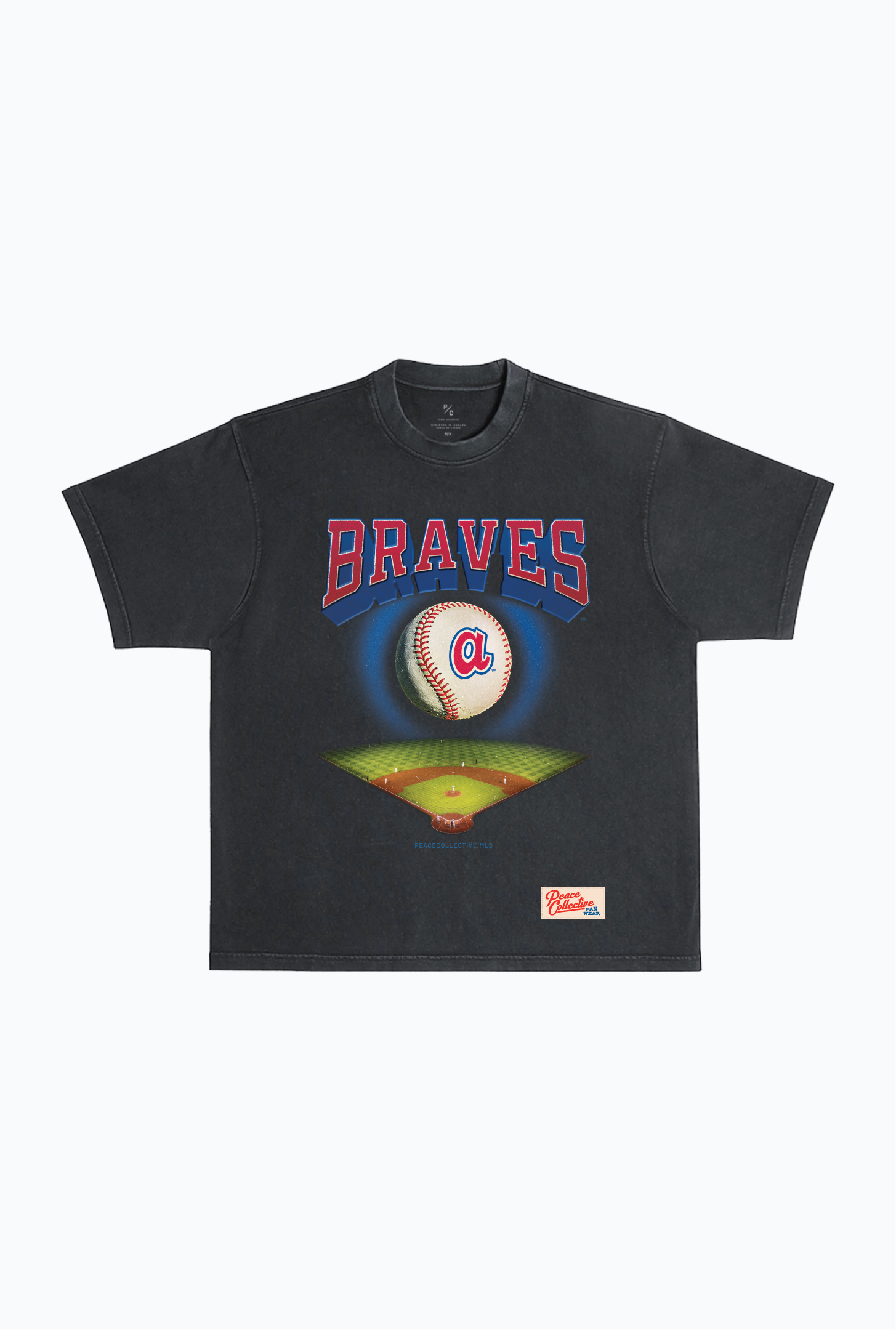 Atlanta Braves Field Heavyweight Garment Dyed T-Shirt - Black