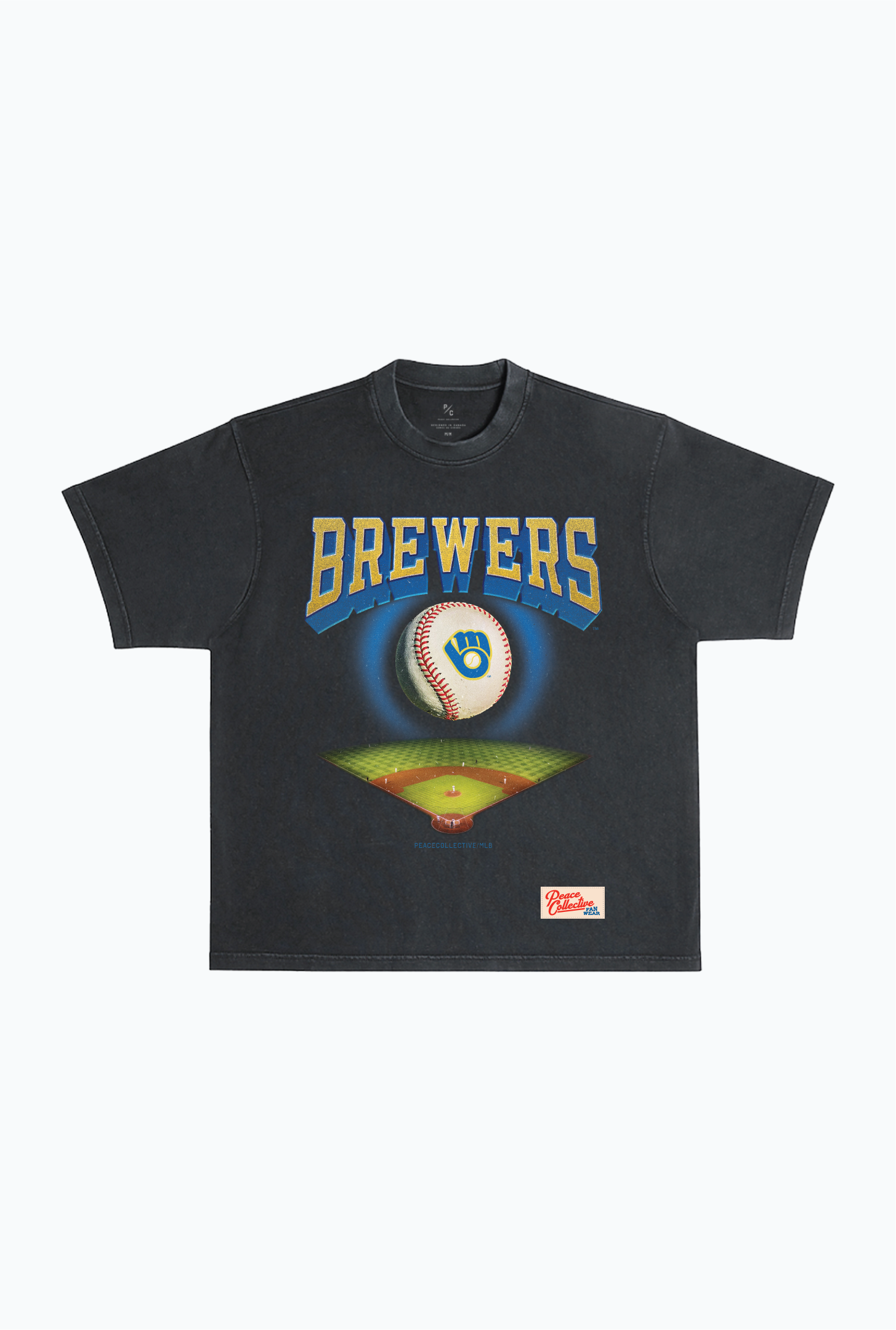 Milwaukee Brewers Field Heavyweight Garment Dyed T-Shirt - Black