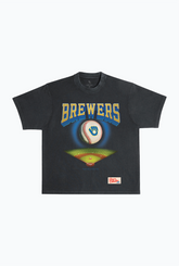 Milwaukee Brewers Field Heavyweight Garment Dyed T-Shirt - Black