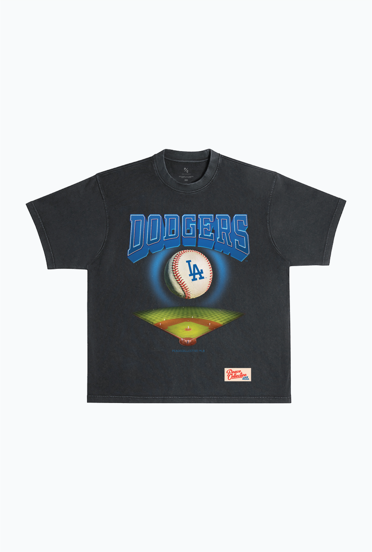Los Angeles Dodgers Field Heavyweight Garment Dyed T-Shirt - Black