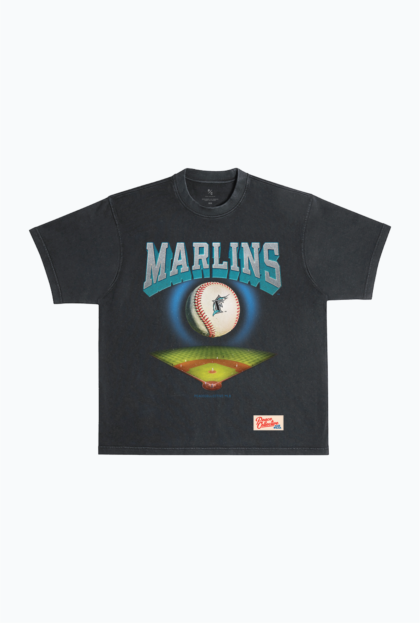 Miami Marlins Field Heavyweight Garment Dyed T-Shirt - Black