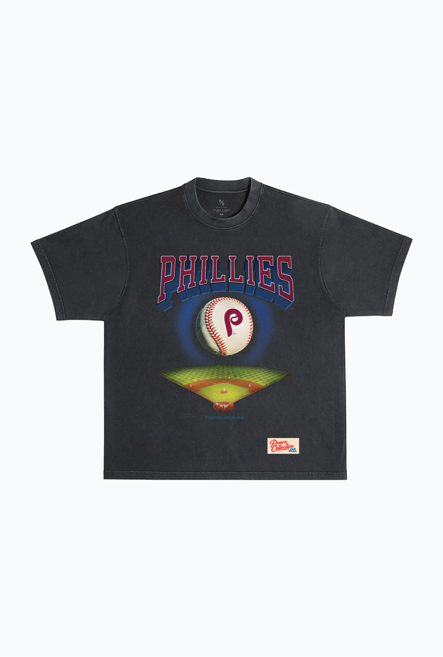 Philadelphia Phillies Field Heavyweight Garment Dyed T-Shirt - Black