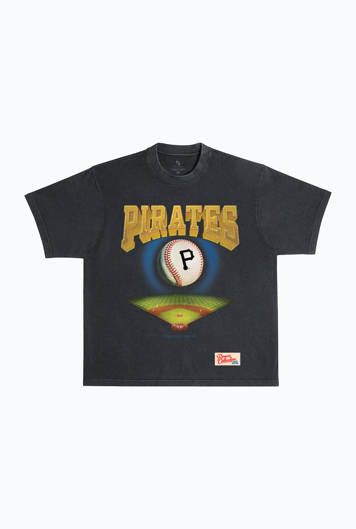Pittsburgh Pirates Field Heavyweight Garment Dyed T-Shirt - Black