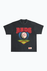 Cincinnati Reds Field Heavyweight Garment Dyed T-Shirt - Black