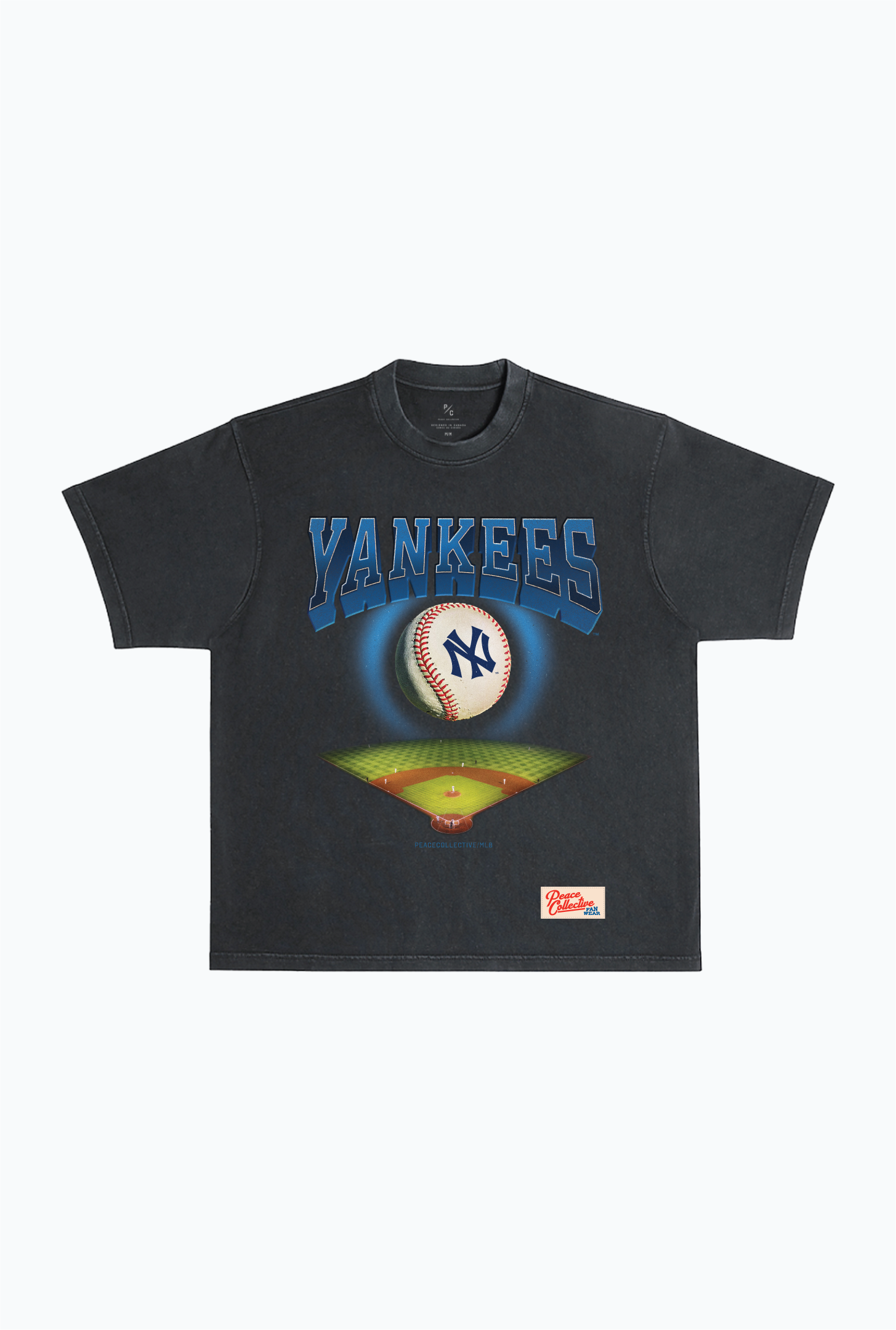 New York Yankees Field Heavyweight Garment Dyed T-Shirt - Black