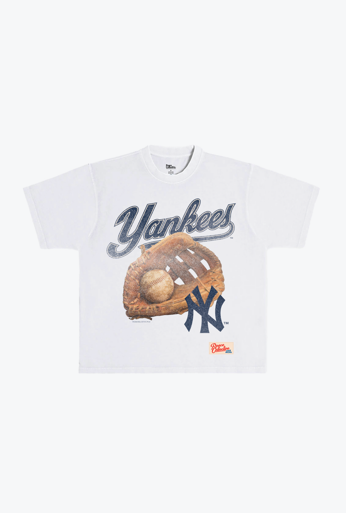 New York Yankees Glove Vintage Heavyweight T-Shirt - White