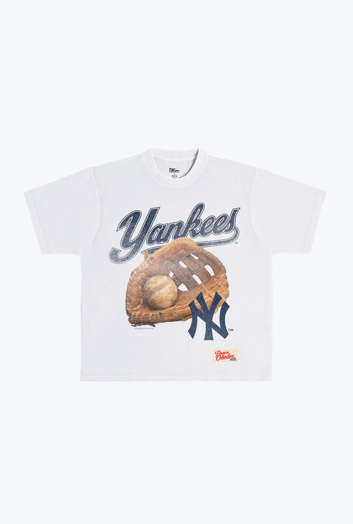 New York Yankees Glove Vintage Heavyweight T-Shirt - White