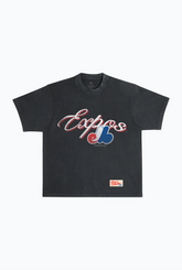 Montreal Expos Vintage Heavyweight Garment Dyed T-Shirt - Black