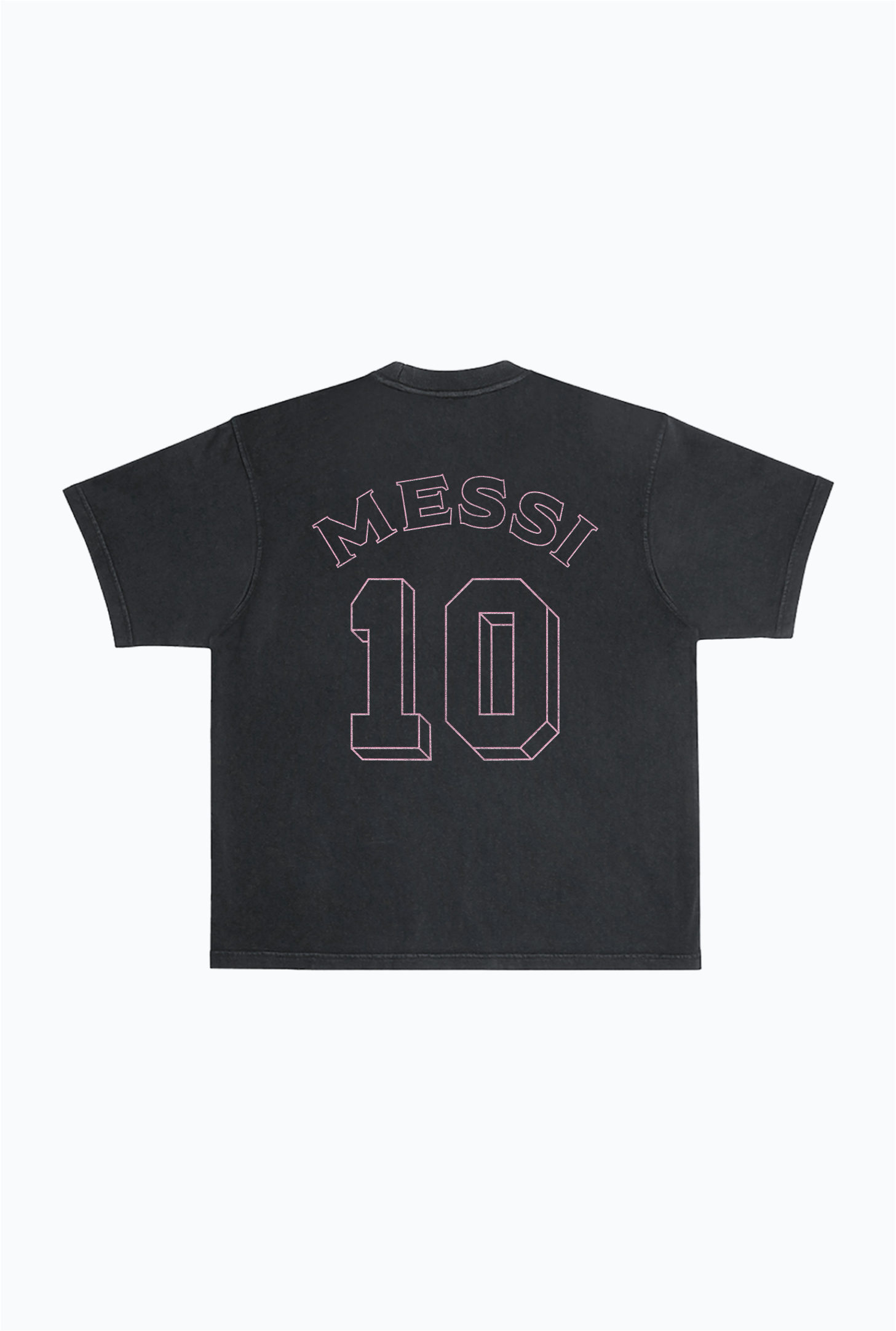 Lionel Messi Vintage Heavyweight Garment Dyed T-Shirt - Black