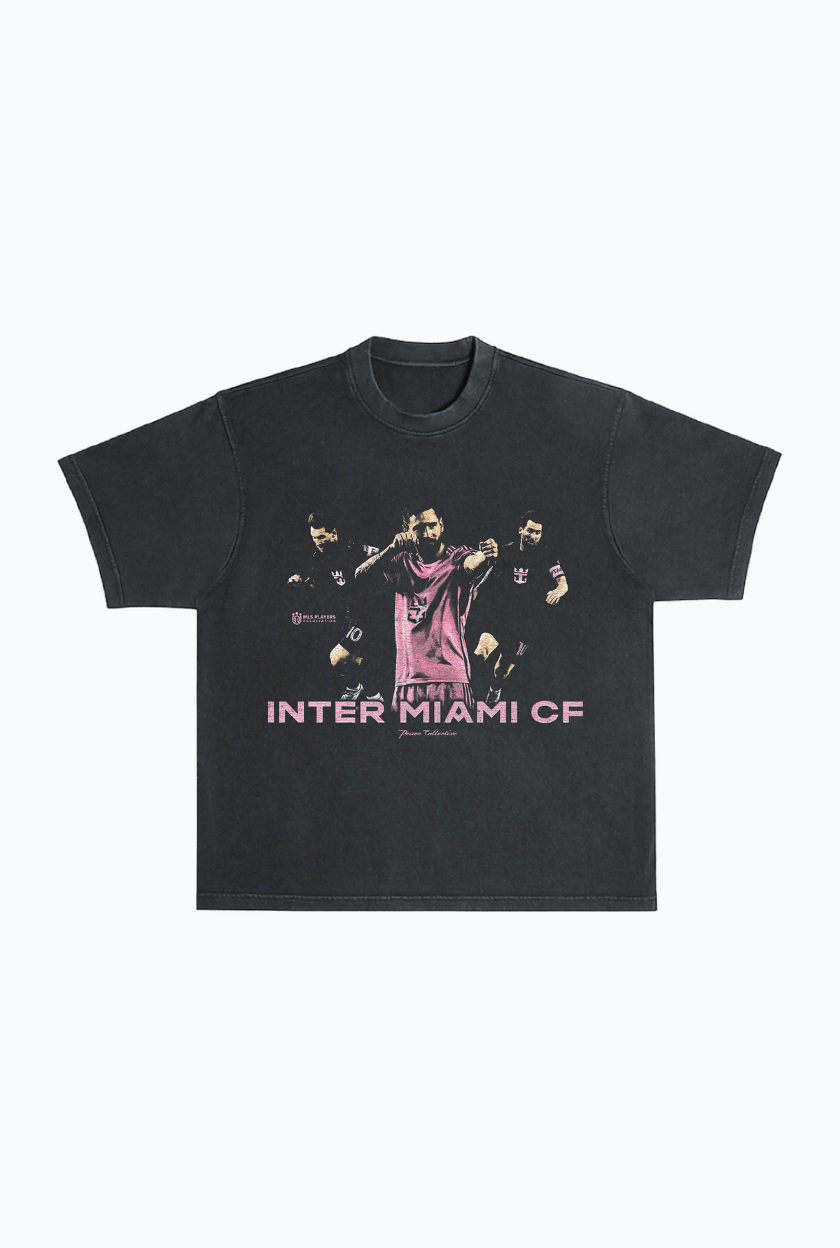 Lionel Messi Vintage Heavyweight Garment Dyed T-Shirt - Black