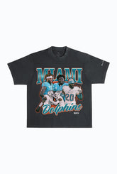 Miami Dolphins Vintage Heavyweight Garment Dyed T-Shirt - Black