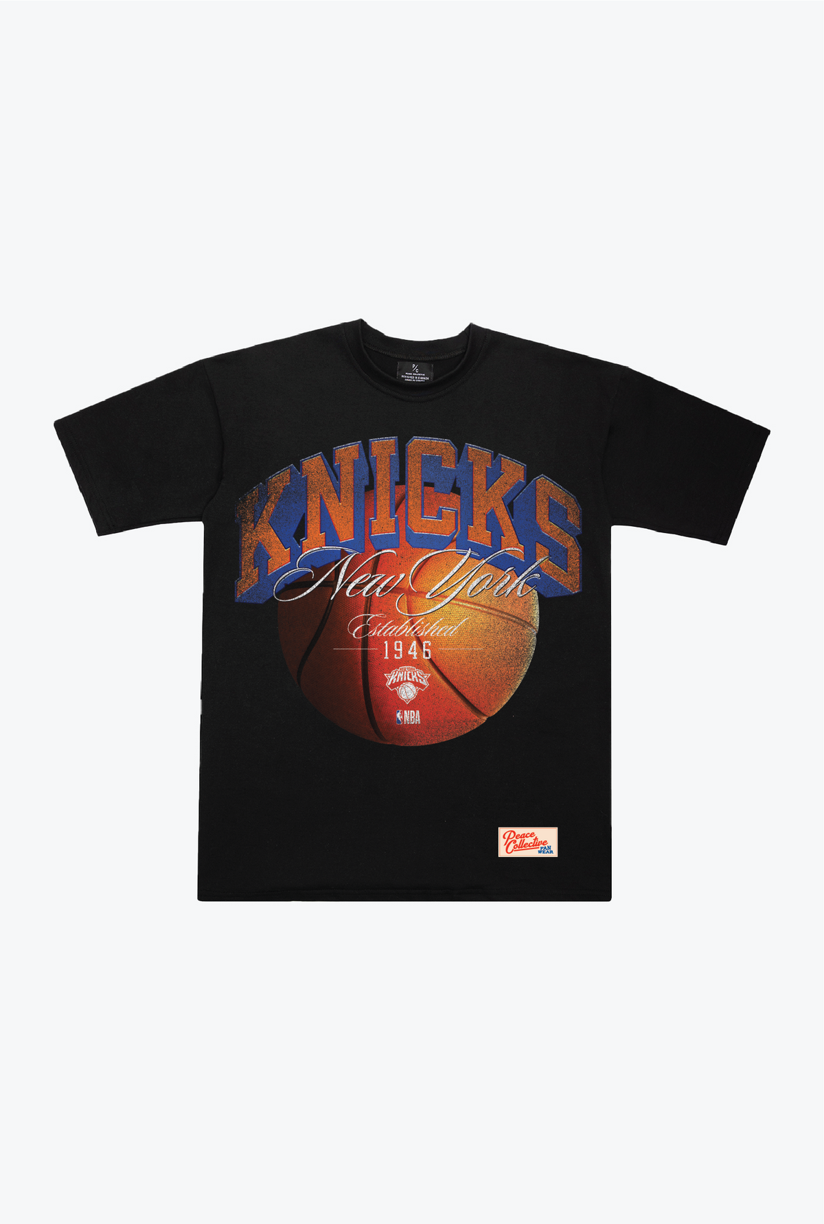 New York Knicks Script Heavyweight T-Shirt - Black