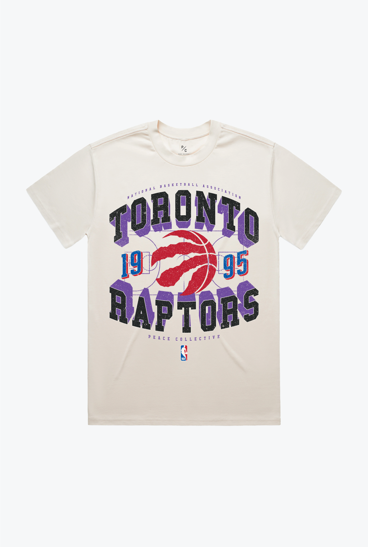T-shirt Court Premium des Toronto Raptors - Ivoire