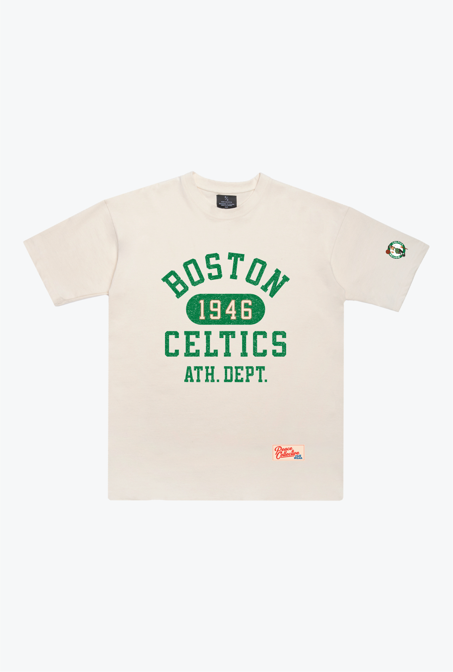 Boston Celtics Athletic Club Schweres T-Shirt – Elfenbein