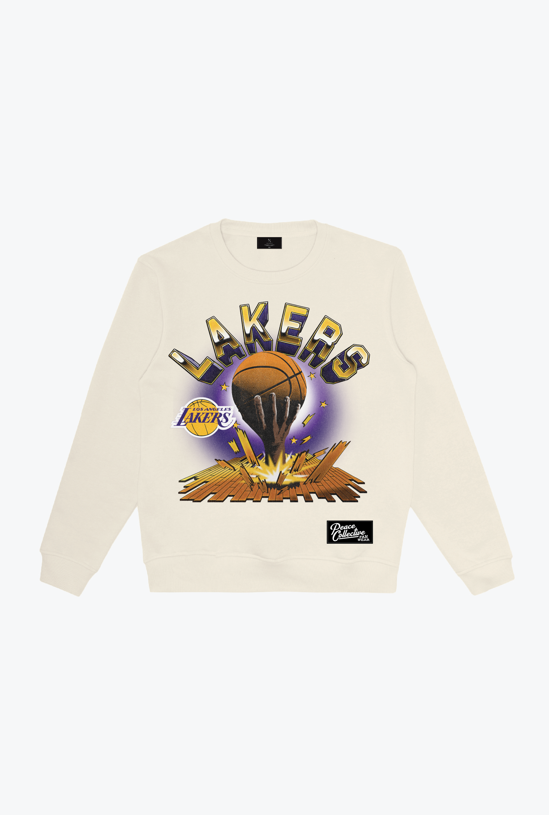 Los Angeles Lakers Vintage Clubhouse: Break through Crewneck - Ivory