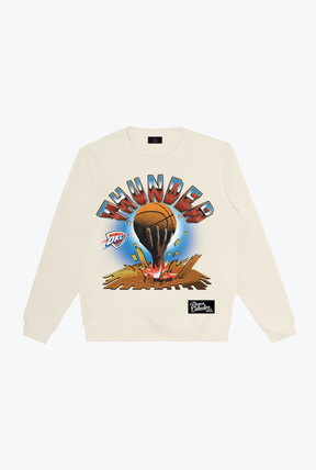 Oklahoma City Thunder Vintage Clubhouse: Break through Crewneck - Ivory