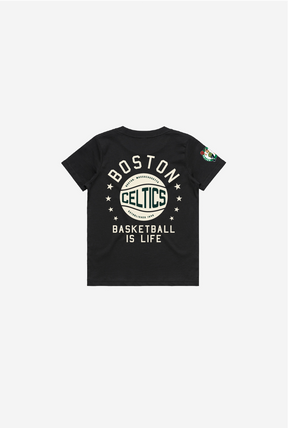 Boston Celtics Stadium Varsity Kids T-Shirt - Black