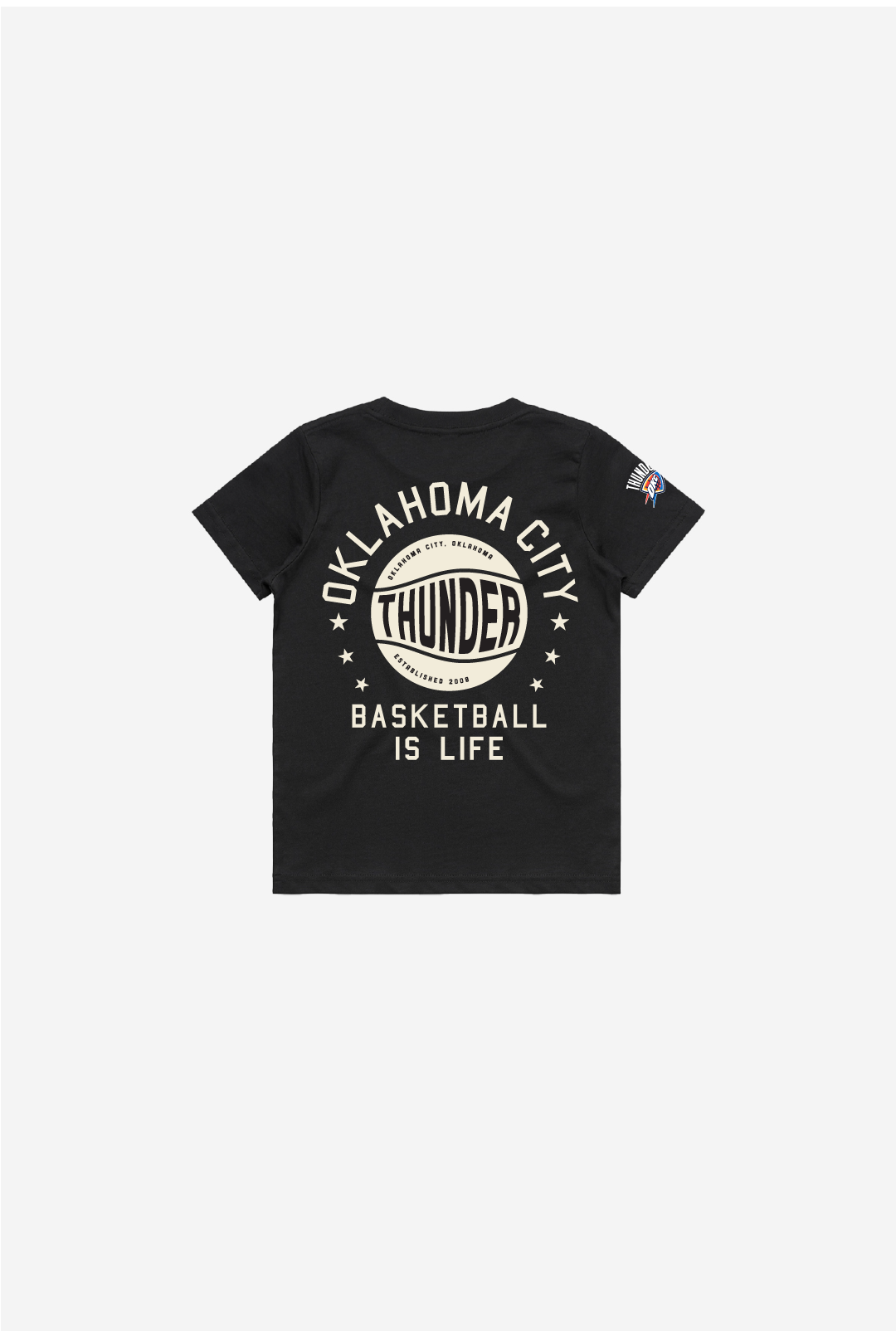 Oklahoma City Thunder Stadium Varsity Kids T-Shirt - Black
