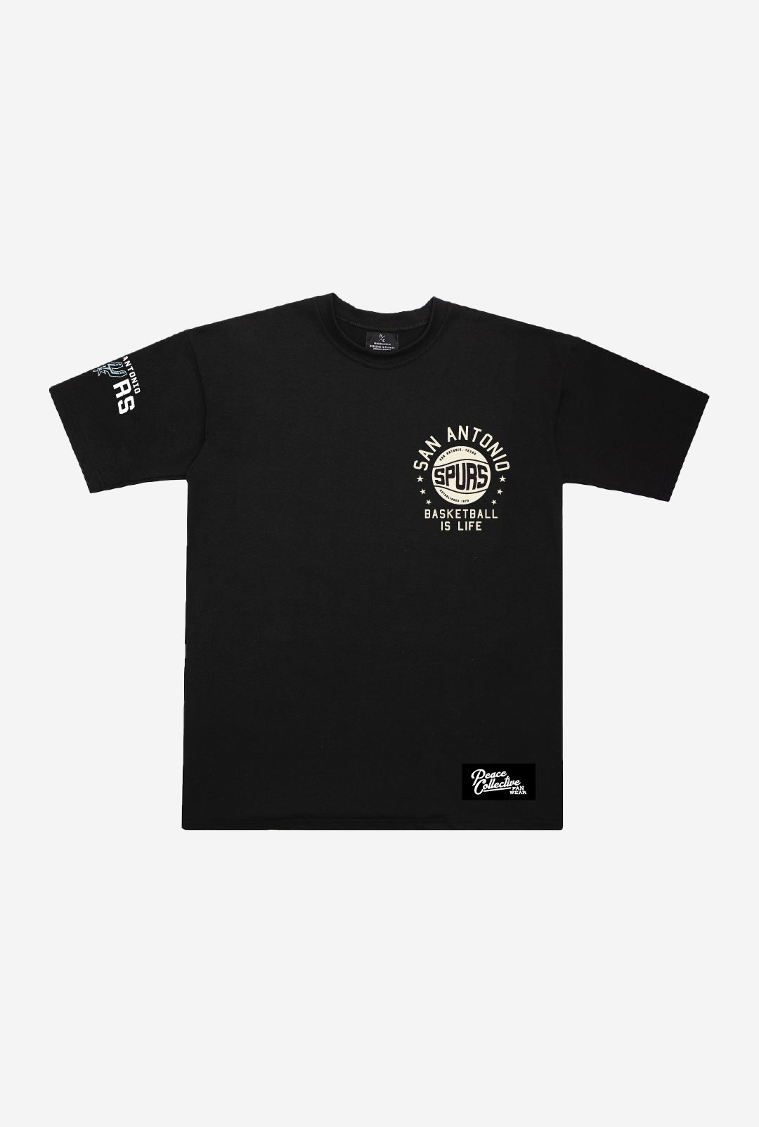 San Antonio Spurs Stadium Varsity Heavyweight T-Shirt - Black