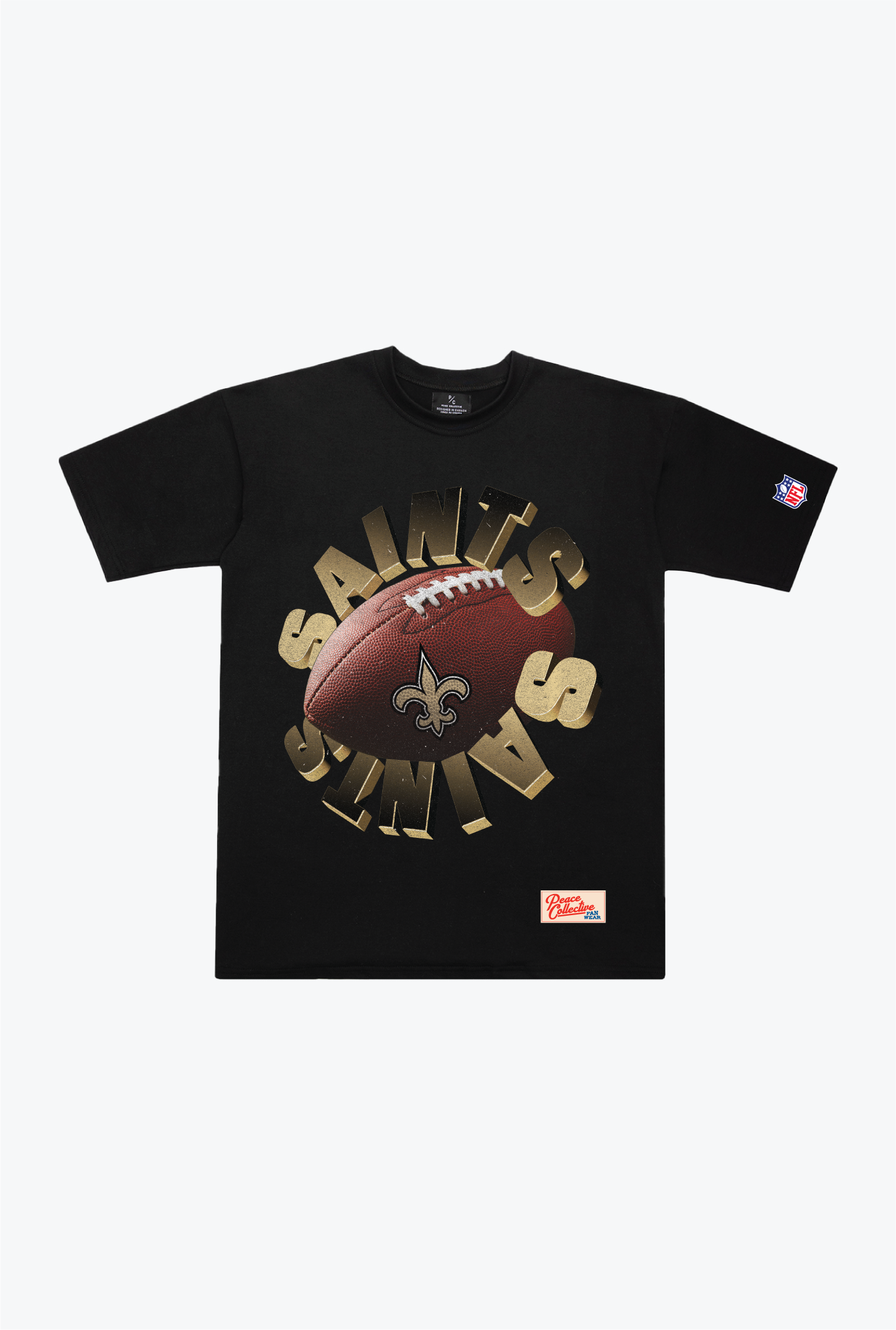 New Orleans Saints Spiral Heavyweight T-Shirt – Schwarz