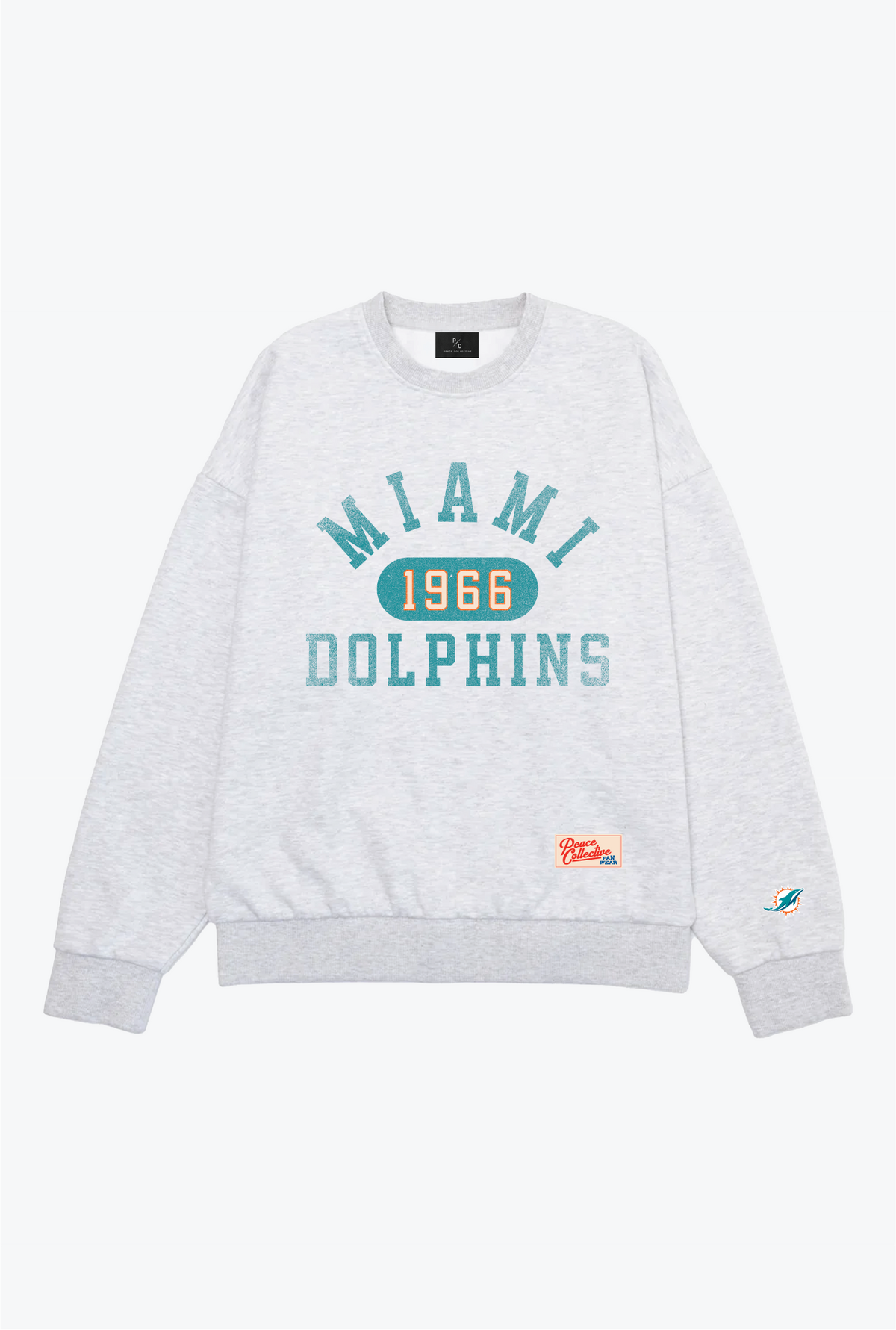 Miami Dolphins Athletic Club Heavyweight Crewneck - Ash