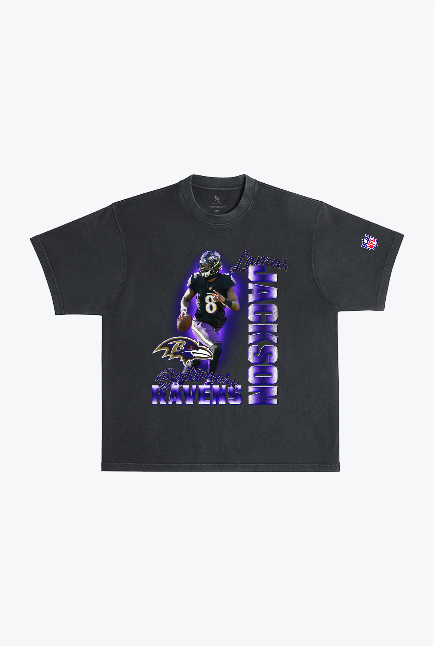Lamar Jackson Garment Dyed Heavyweight T-Shirt - Black