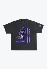 Lamar Jackson Garment Dyed Heavyweight T-Shirt - Black