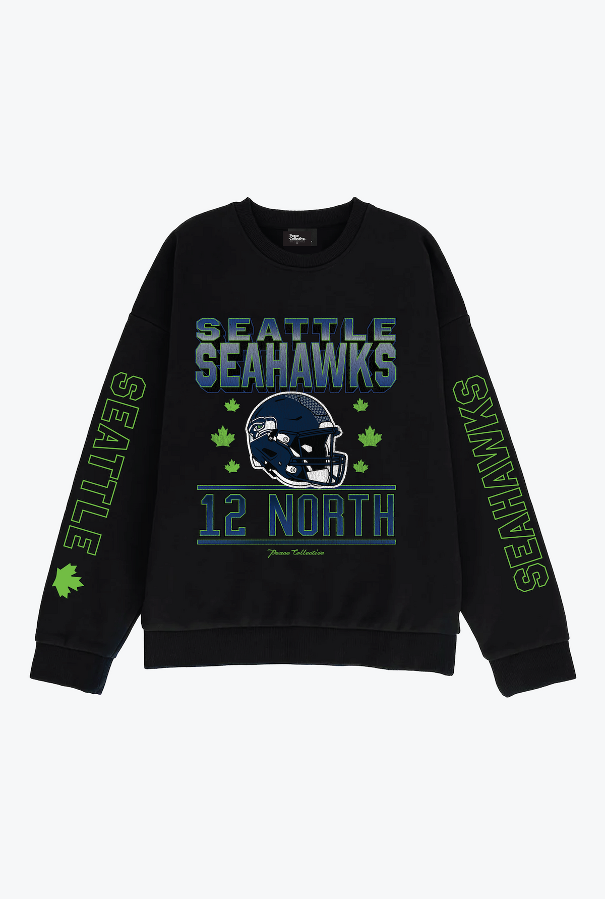 Seattle Seahawks 12 North Heavyweight Crewneck - Black