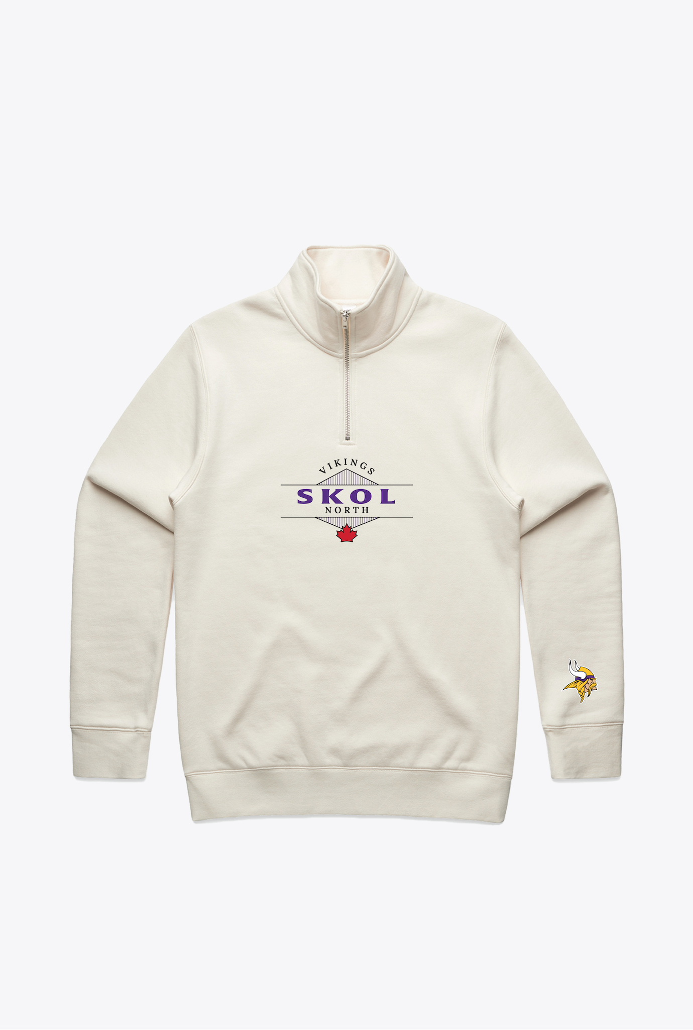Minnesota Vikings Skol North Quarter Zip - Ivory