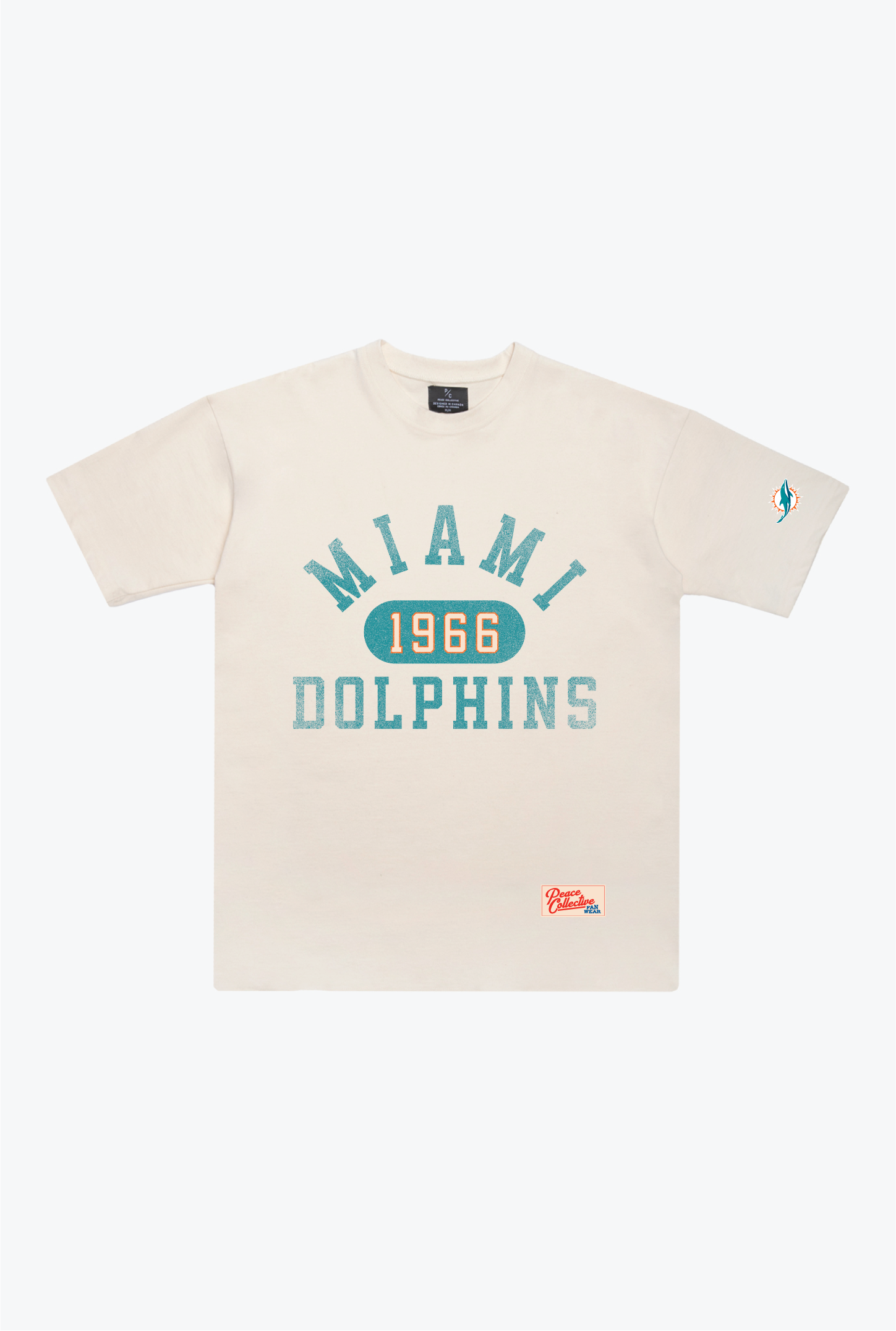 Miami Dolphins Athletic Club Schweres T-Shirt – Elfenbein