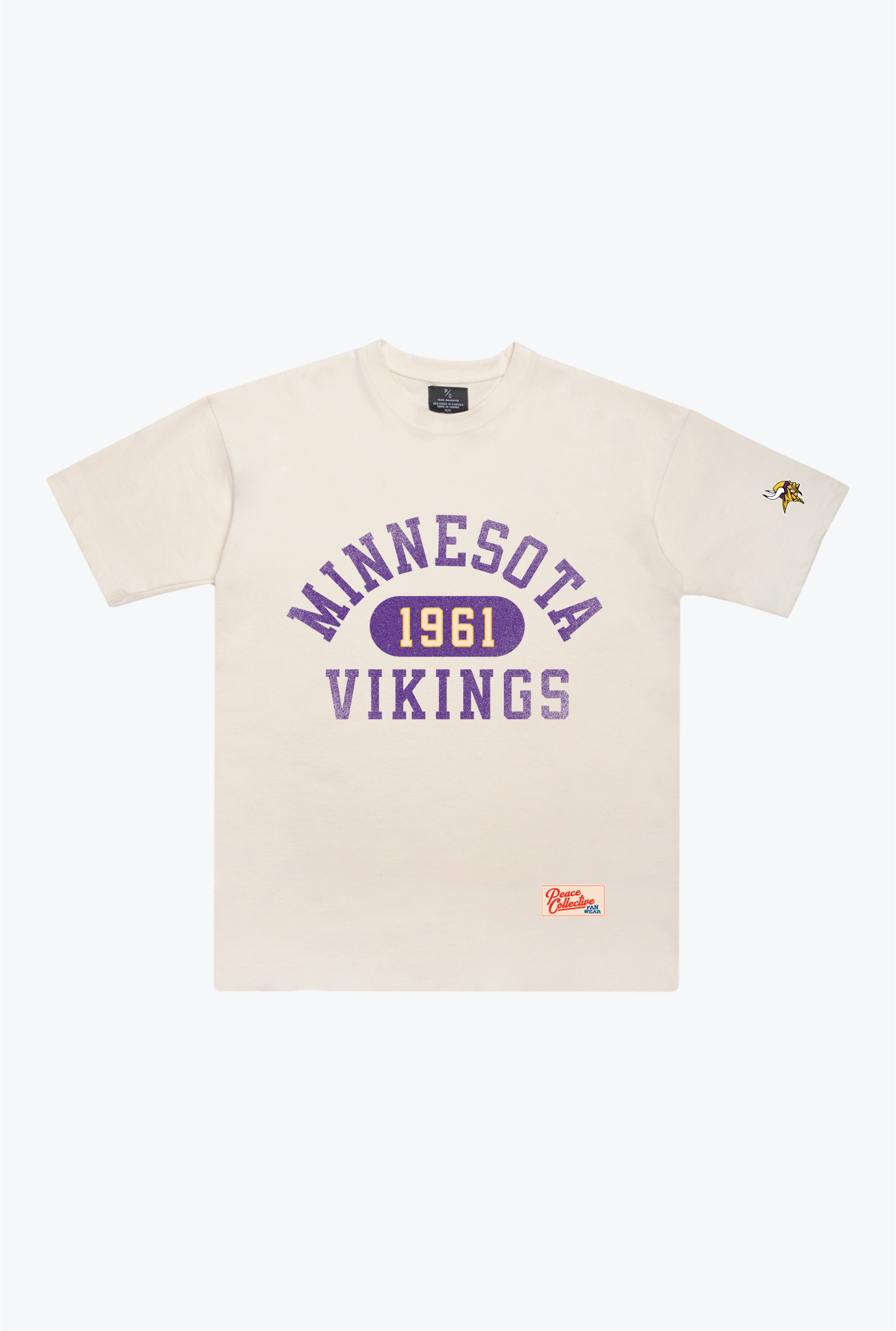 Minnesota Vikings Athletic Club Schweres T-Shirt – Elfenbein