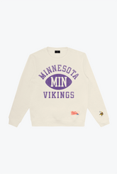 Pull ras du cou épais d'échauffement des Vikings du Minnesota - Ivoire