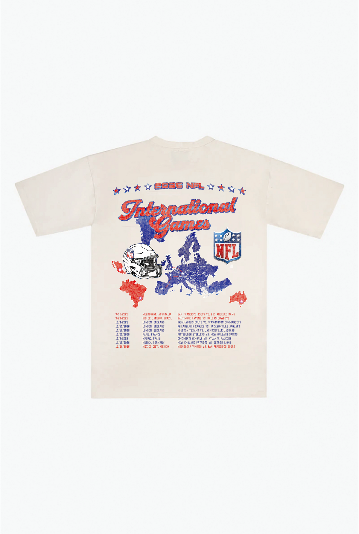 NFL Paris Heavyweight T-Shirt - Ivory
