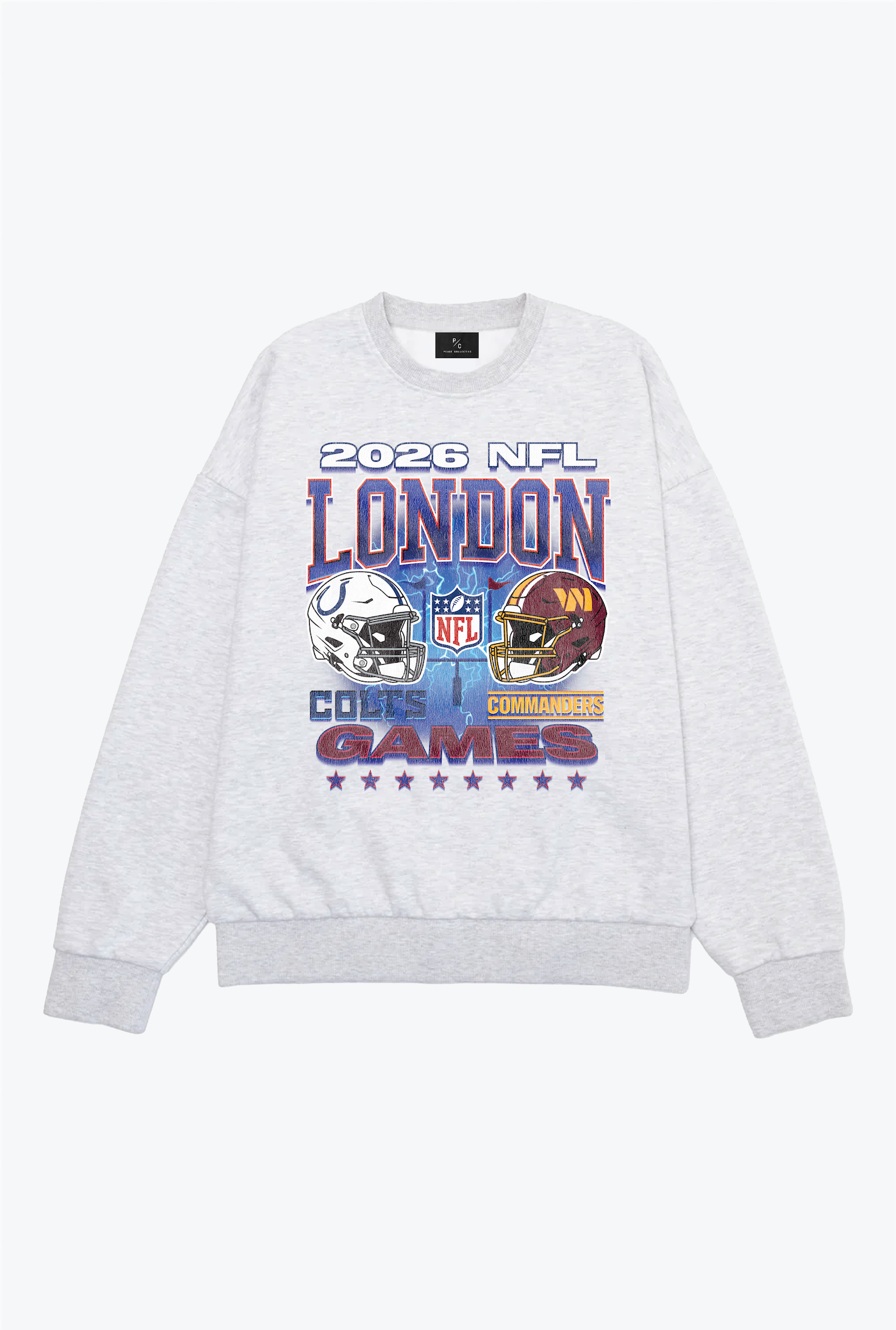 Indianapolis Colts vs. Washington Commanders London Crewneck - Ash