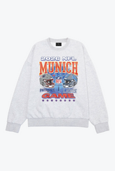 New England Patriots vs. Detroit Lions Munich Crewneck - Ash