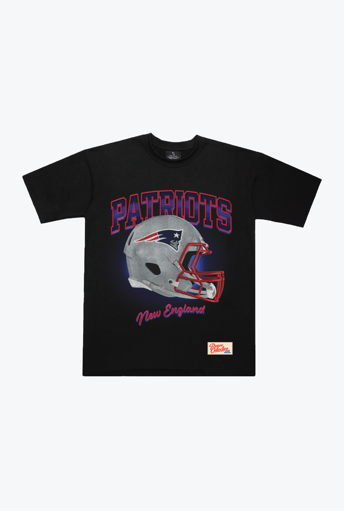 New England Patriots Photorealistic Vintage Heavyweight T-Shirt - Black