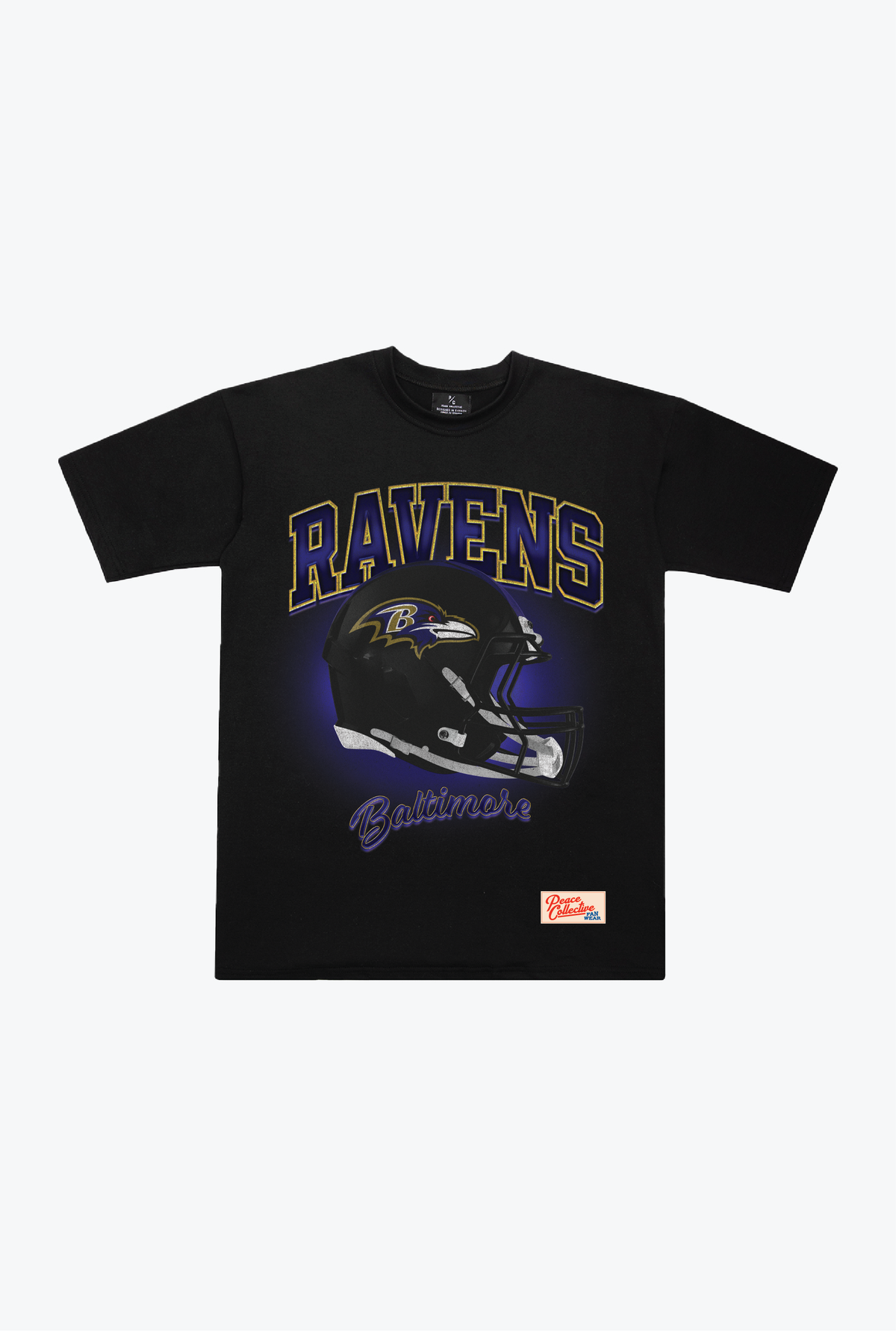 Baltimore Ravens Photorealistic Vintage Heavyweight T-Shirt - Black