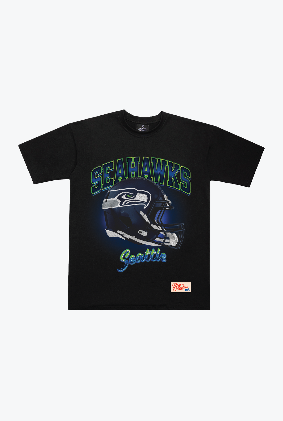 Seattle Seahawks Photorealistic Vintage Heavyweight T-Shirt - Black