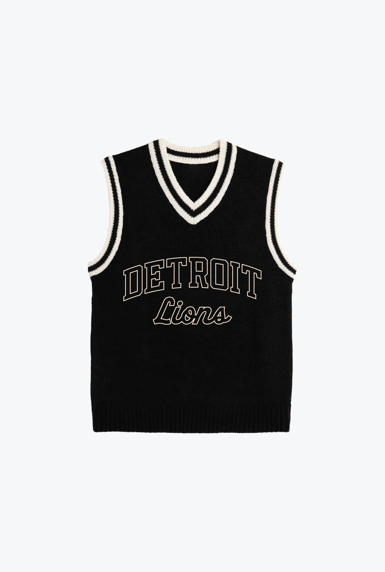 Detroit Lions Knit Sweater Vest - Black