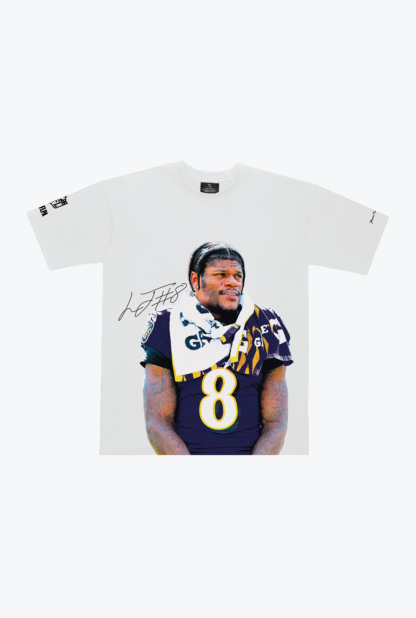 Lamar Jackson Heavyweight Garment Dyed T-Shirt - White