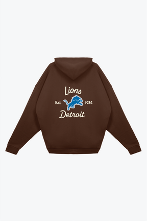Detroit Lions Fanleisure Heavyweight Hoodie - Brown