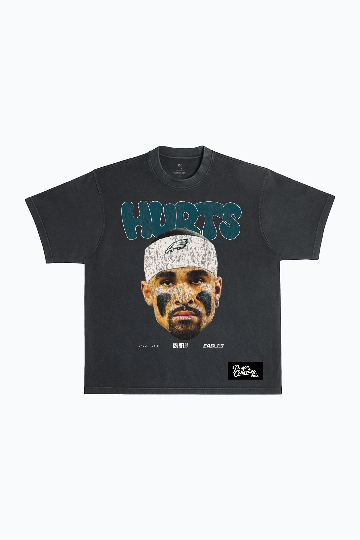 Jalen Hurts Heavyweight Garment Dyed T-Shirt - Black