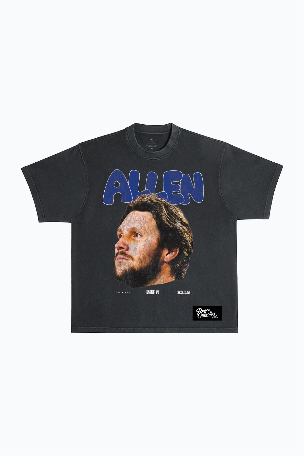 Josh Allen Heavyweight Garment Dyed T-Shirt - Black