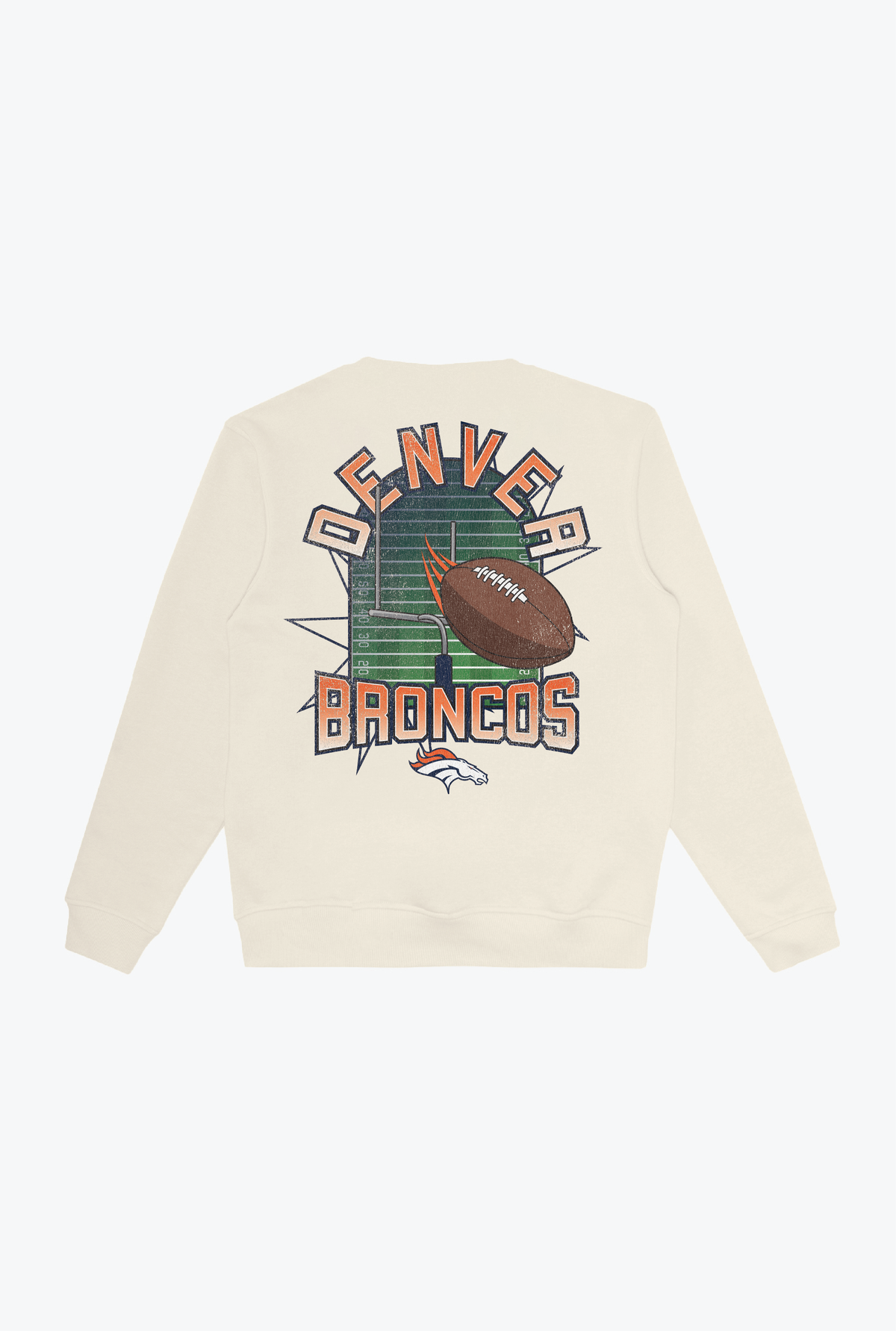 Denver Broncos Vintage Clubhouse Score Crewneck - Ivory